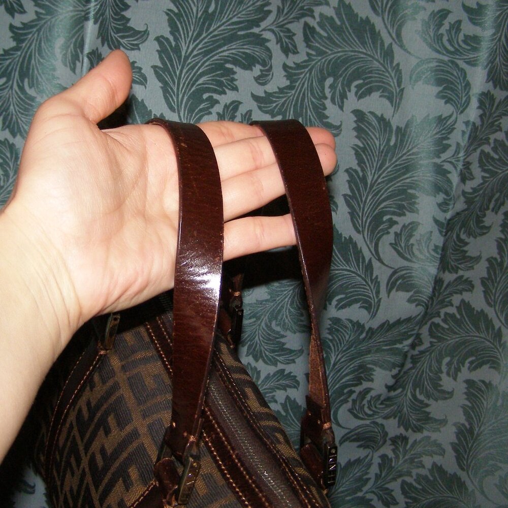 FENDI Zucca Small bag Top handle Satchel AUTHENTIC - Picture 8 of 13